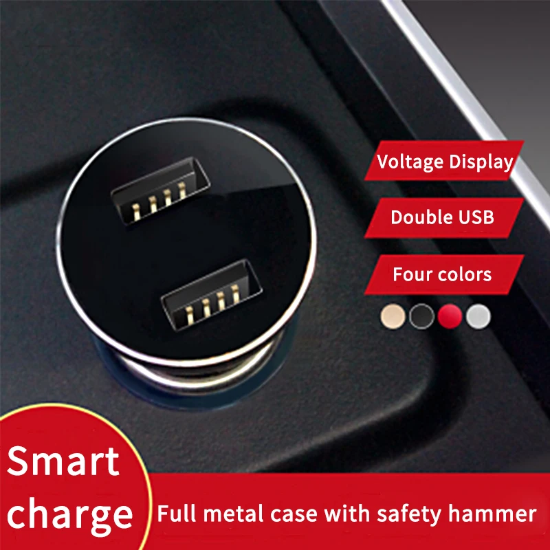 

Mini Dual USB Car Charger 3.1A 5V Quick Charge 3.0 2.0 Mobile Phone 2 Port USB Fast Car-Charger for Samsung xiaomi iphone