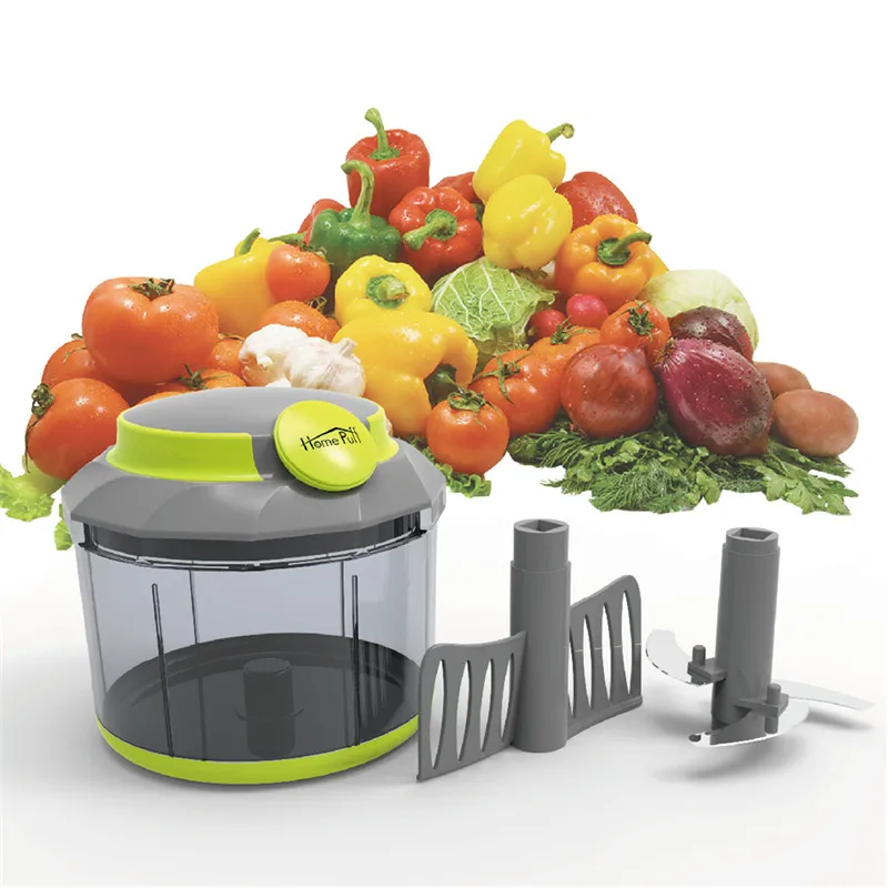  New Powerful Hand Held Salad Maker Vegetable Cutter Fruit Slicer Spiral Chopper Kitchen Vegetable Tool with 3-Blades On Sale 