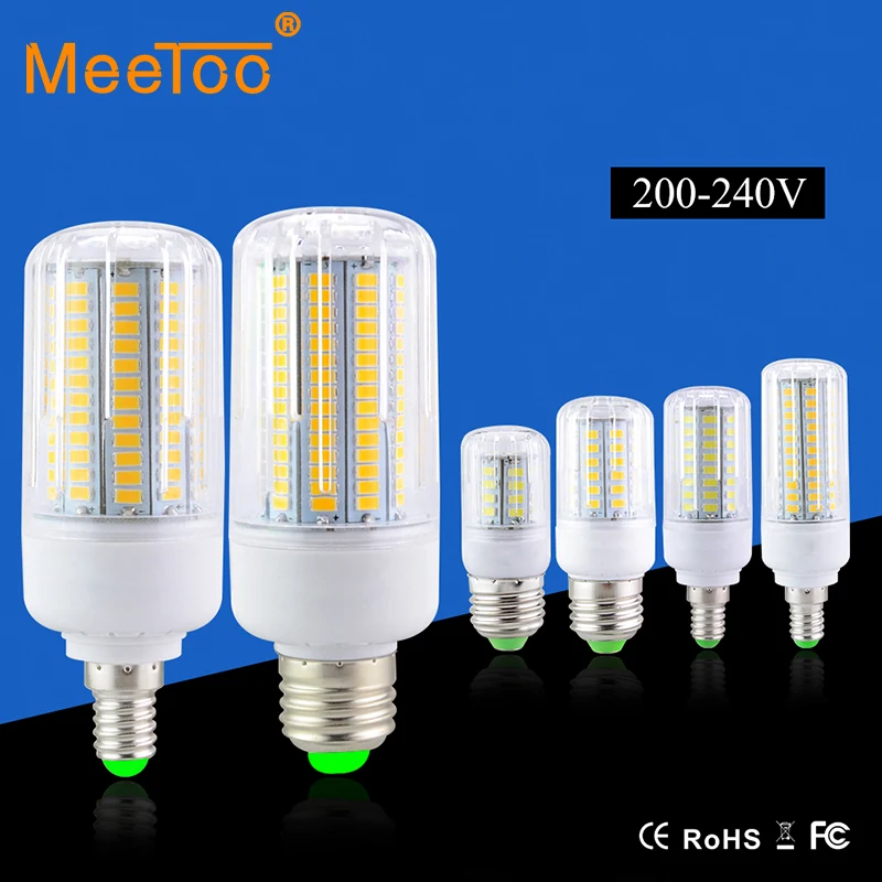 E27 / E14 5736 SMD ярче чем 5730 5733 Светодиодная лампа кукуруза 3 Вт 5 7 9 12 15 лампочка 220 в 230 240