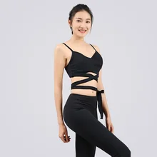 Для женщин Спорт Тренажерный зал Бюстгальтер с открытой спиной Бандаж бесшовный Съемный мягкий Йога Топы на бретельках