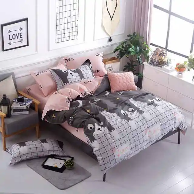 Шикарный стильный высококачественный Комплект постельное белье с реактивной печатью, включая пододеяльник, простыню, наволочки, украшение домашнего постельного белья - Цвет: Moon story