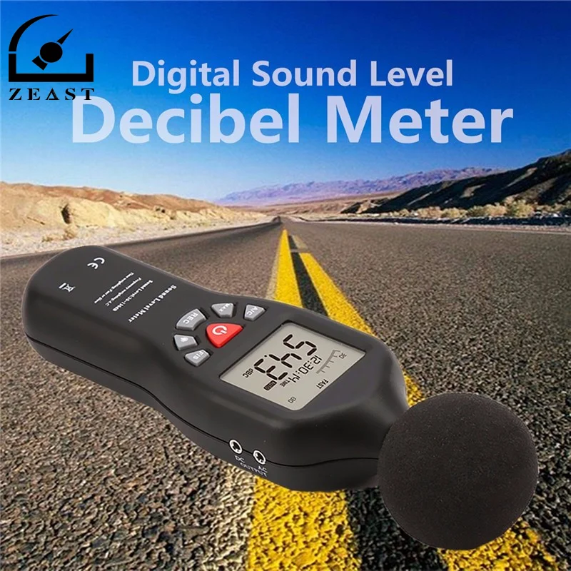 

30-130dB LCD Digital Sound Level Decibel Meter Logger Tester Noise Measurement Time Display Auto Off Function Setup