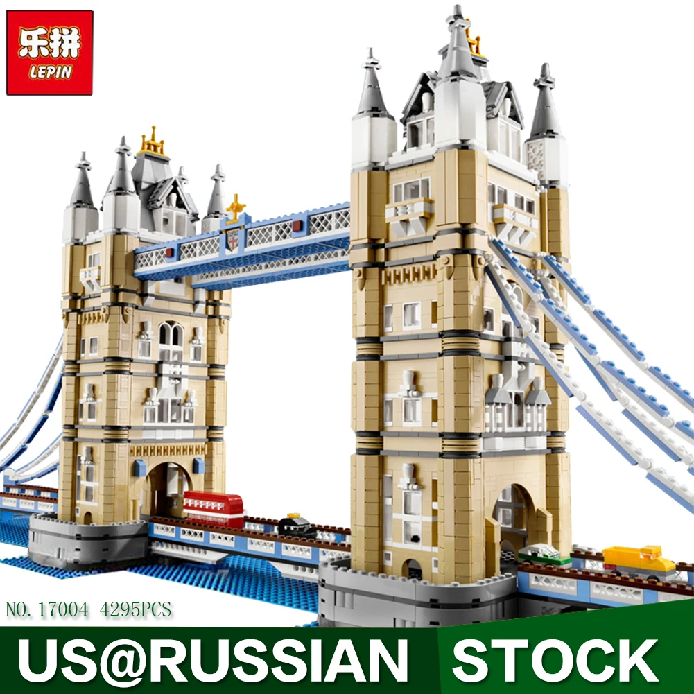 

New LEPIN 17004 4295pcs Creator Expert London bridge Model Building Kits Brick Toys Compatible 10214 Christimas Gift