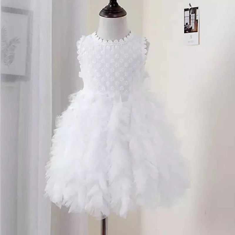 Menoea/летнее платье для девочек; коллекция года; сетчатая Одежда для девочек; белое платье принцессы с аппликацией; детская одежда без рукавов; платье для маленьких девочек - Цвет: AX937 White