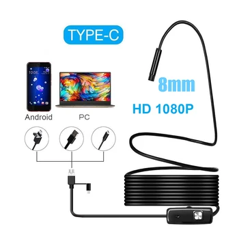 

1M 2M 5M 1080P HD USB Android Endoscope Camera 8mm Borescope Tube Snake Mini Camera Micro Camera 8 leds Otoscope Camera