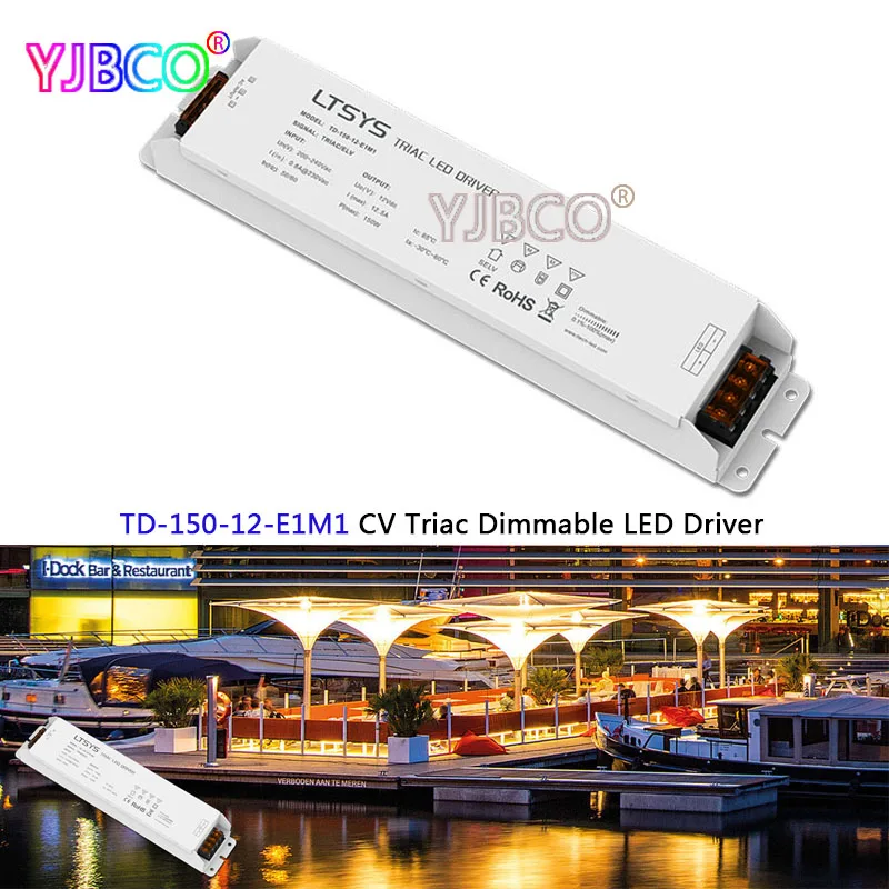 

LTECH New intelligent led Driver TD-150-12-E1M1;150W 12VDC 12.5A constant voltage Triac Dimmable LED Driver Triac Push Dim