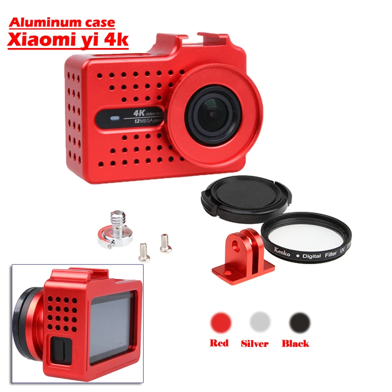 

New for Xiaomi Yi 2 4k 4k+ Accessory Aluminium Alloy Metal Housing Frame Protective Case +UV filter for Xiao Yi 4k action camera