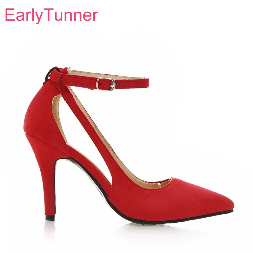 

Brand New Quality Sexy Black Red Women Wedding Pumps Stiletto Heels Lady Dress Nude Shoes EH29 Plus Big Size Small 10 43 33