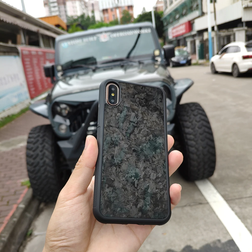 

Anti-slip Case Cover Real Forged Carbon Fiber for iPhone X XS XR with Soft TPU for iPhone 7 8 7 Plus 8 Plus Xs max Case