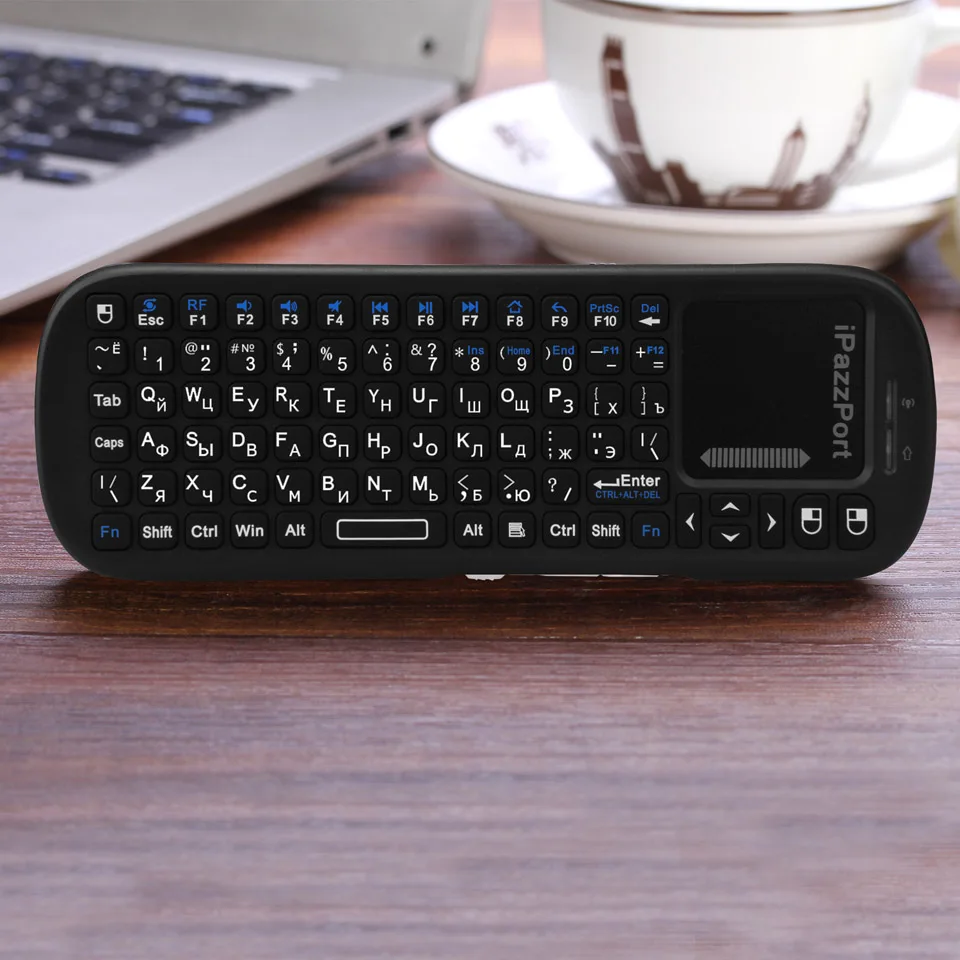 IPazzPort русская 2,4 ГГц мини Портативная Беспроводная клавиатура Air mouse с тачпадом для Android tv Box/Smart tv/Raspberry Pi 3