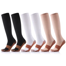 Медные Компрессионные носки(20-30 мм рт. Ст.) для мужчин и женщин-лучшие чулки для бега, варикозного расширения вен, путешествий, беременности