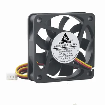 

100 Pieces Gdstime 60mm x 15mm 3Pin 12V DC Brushless Cooling Fan 60x60x15mm 6cm PC Case CPU VGA Chip Cooler Three Wires