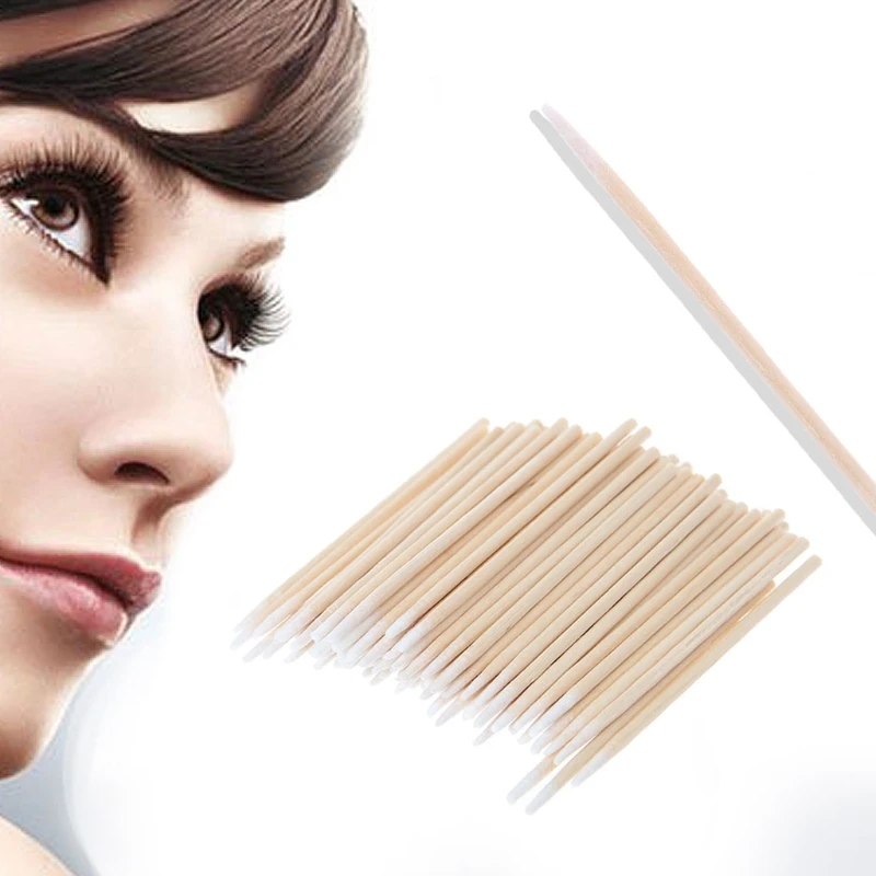 

QIAOYAN 100pcs Short Mini Cotton Swabs Swab Applicator Q-tip Wood Handle Sturdy New