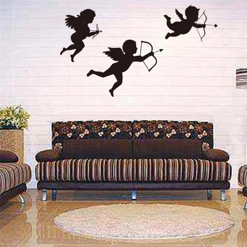 2018 New Creative Personalized Cupid Angel Wall  Stickers Living Room Nursery Bedroom Decor Decals Art Waterproof Hot Sale C021306