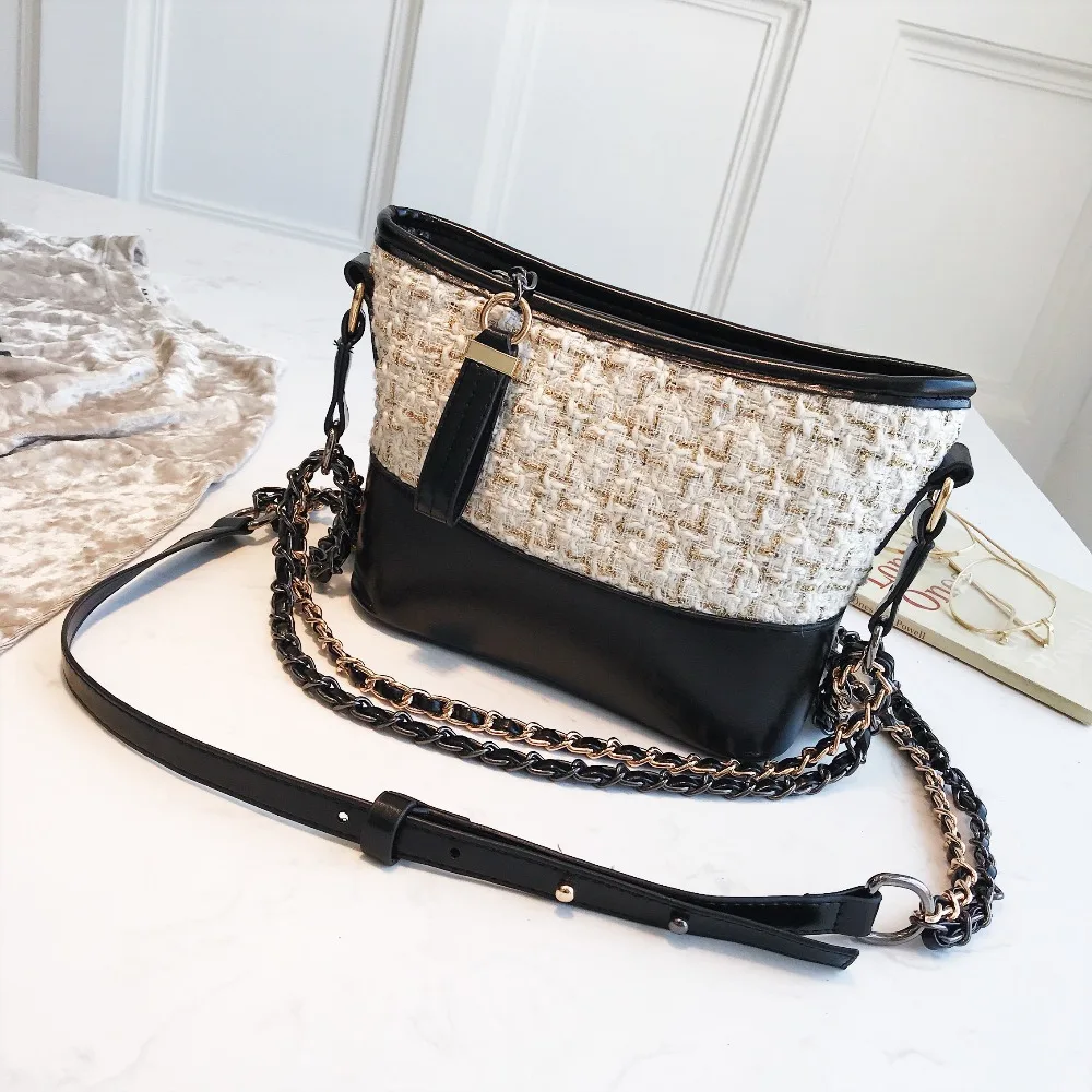 

Women Messenger Bag Women Vintage Woven Small Pack Handbags fashion Chain Wandering Bag Shoulder Crossbody Handbag Women Bags