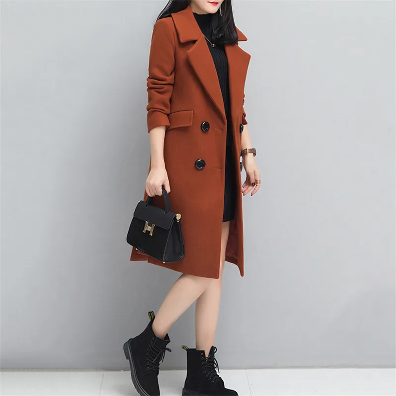 blue Femmes Mediun Pur armygreen Laine De Couleur Beige Tempérament black Manteau Qualité Femelle red Élégante Veste Nouveau caramel Long Hiver Haute Fashion459 Colour wCqUSxt0