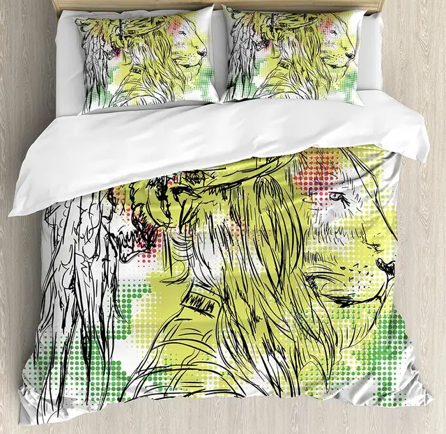 Online Shop Rasta Duvet Cover Set Black And White Sketchy Head Of