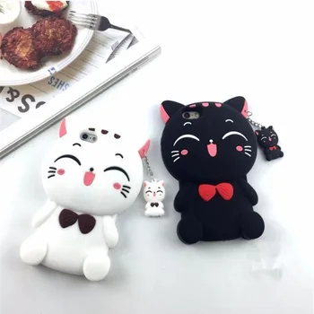 

Lucky Cat Soft Silicone Case for Huawei P20 lite Mate 10 Pro Y5 2018 Y5 II Nova 3E Honor 6 7X Play Cute Cartoon Cover phone case