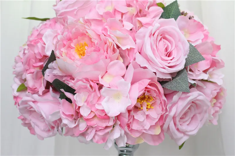 Custom 35cm Silk Peonies Artificial Flower Ball Centerpieces