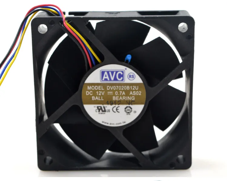 AVC DV07020B12U 7020 70 мм 7 см DC 12 В 0.7A двойной шарикоподшипник вентилятор сервер инвертор вентилятор охлаждения