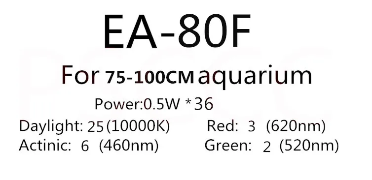 Полный спектр светодиодный аквариум светодиодный светильник пресноводные морские резервуар для тропических рыб светодиодный светильник освещения AC110-240V - Цвет: EA-80F