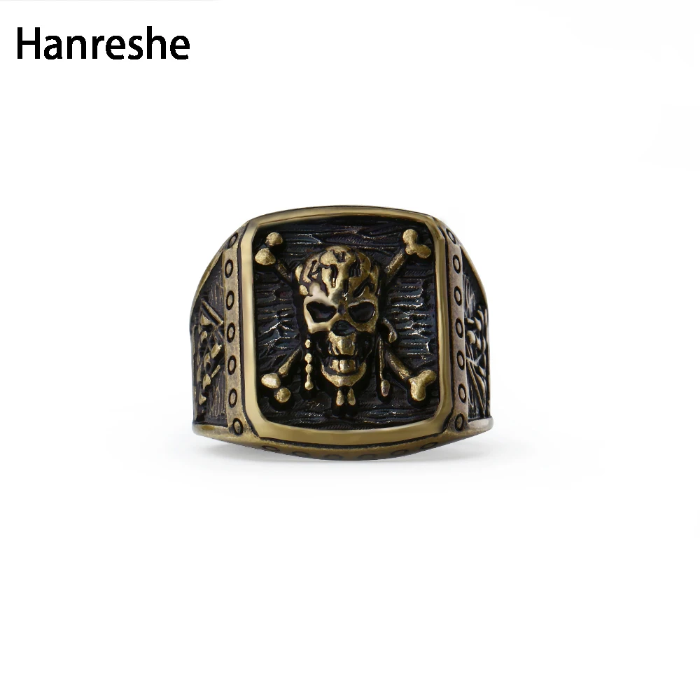 Hanreshe Anillo de capitán Jack pirata, Calavera capitana, Piratas del