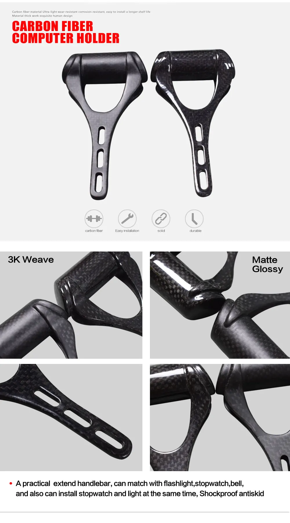 Bicycle Accessories carbon Mount Computer Stopwatch Stents fit Carbon Road Bicycle Seat Cycling Computer Holder Support