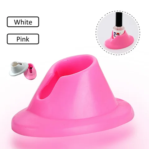 pink& white Silicone gel Nail Polish Holder nail art tools