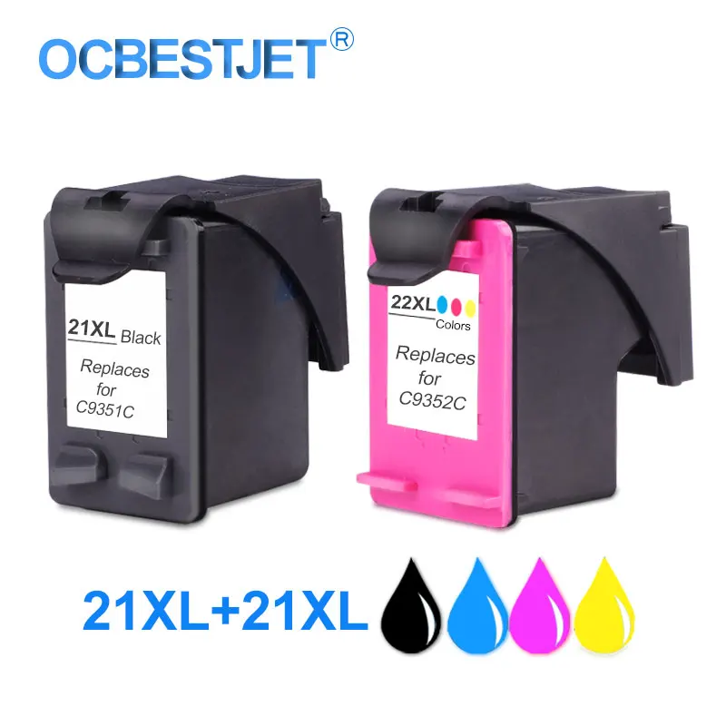 Refill For HP 21XL 22XL Full Ink Cartridge Replacement For HP Deskjet 3915 3920 F380 F2180 F4100