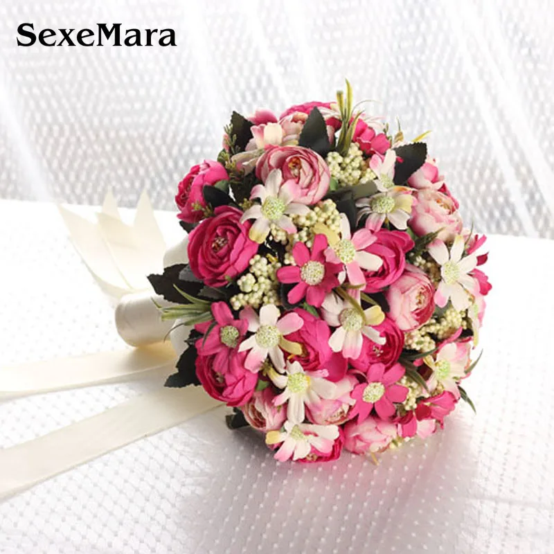 Свадебный букет ручной работы искусственный цветок роза Свадебный букет свадебный цветок невесты - Цвет: picture