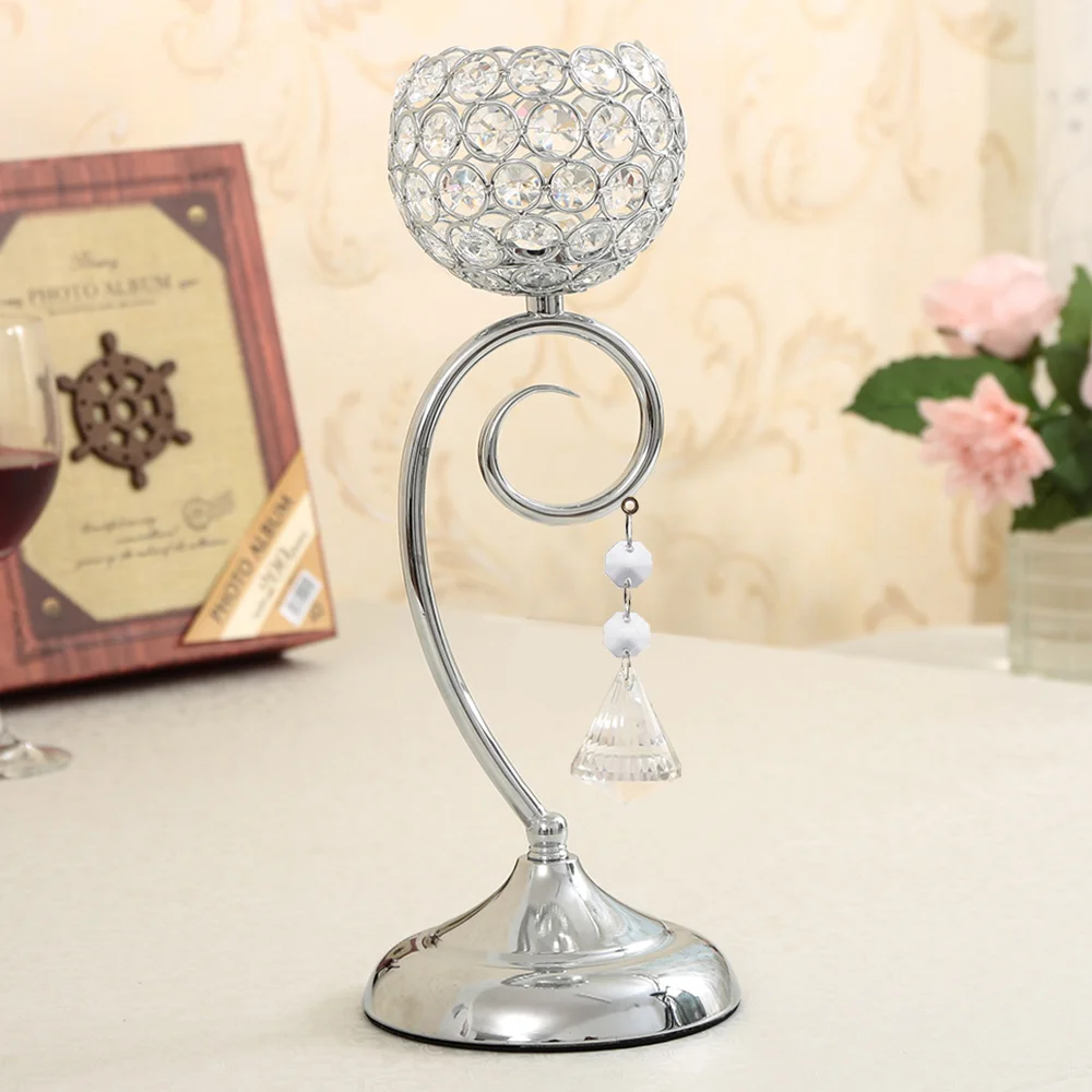 Wedding Decoration Crystal Candle Holder Stand for Dining Room Table