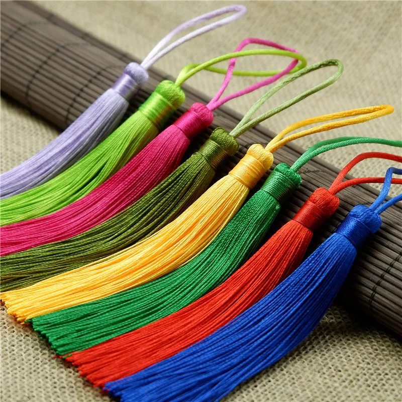 Yesucan 2PCS 12+5cm LongTassel Keychain Cellphone Straps Necklace Jewelry Charms DIY Accessories For Earrings Necklace Pendants