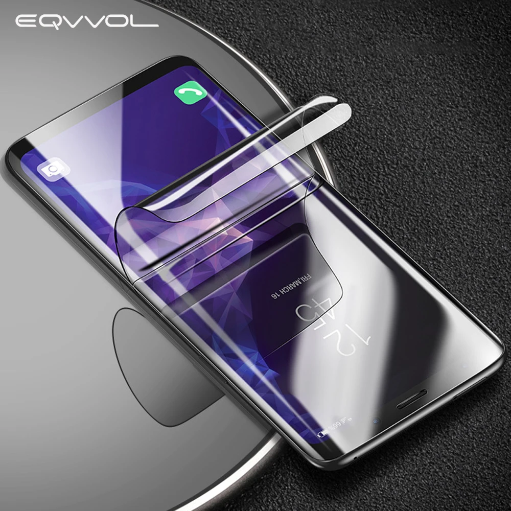 Eqvvol 9D полное покрытие мягкая Гидрогелевая пленка для Samsung S9 S8 S7 Plus изогнутая