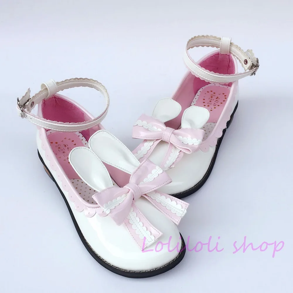 Zapatos De Tacón Estilo Lolita Con Correa En El Tobillo Para Mujer, Punta Redonda, Tacones Altos Gruesos, Hebilla, Lazo Con Volantes, Zapatos De Cosplay Kawaii Para Mujer, Primavera Y Otoño – Comprar