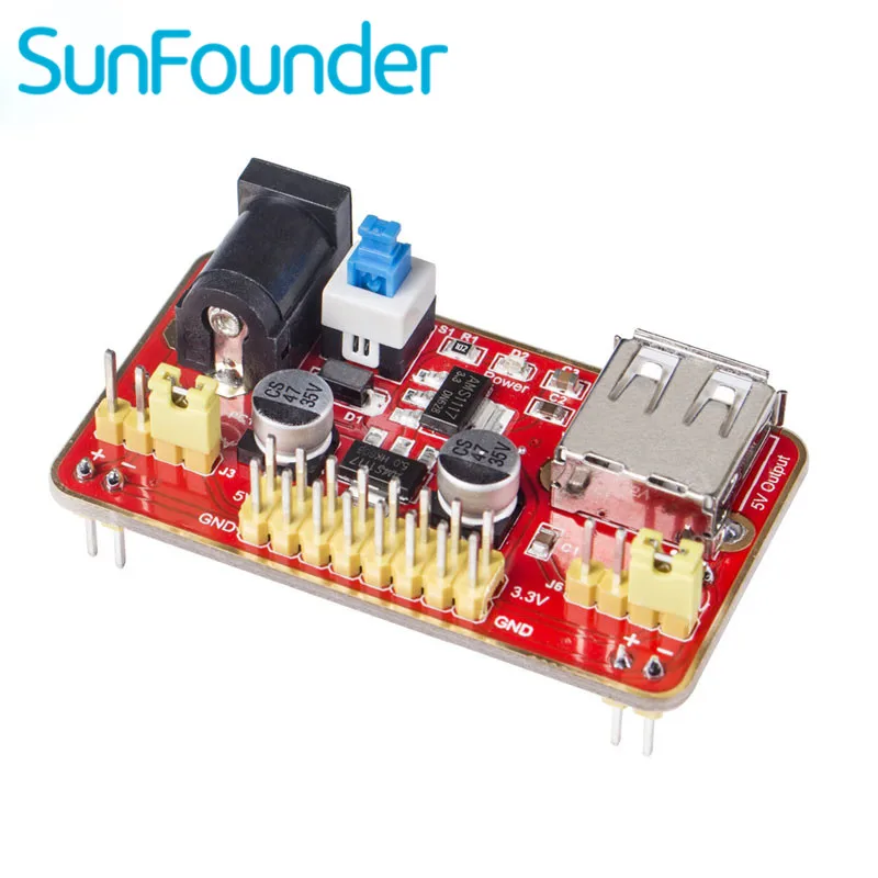 SunFounder MB102 Breadboard Power Supply Module 3.3V/5V Solderless Breadboardin Integrated