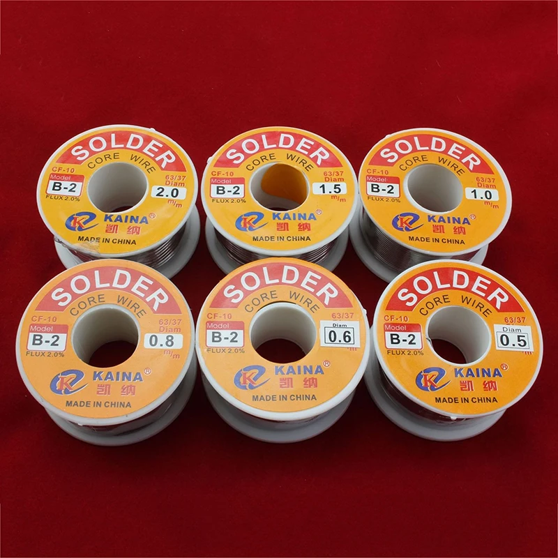 High Quality 63/37 Rosin Core Welding Flux 2% Tin Lead Solder Iron Wire Reel 0.8mm/1.0mm 50g/100g