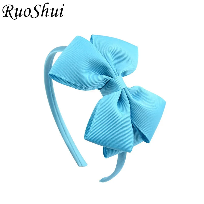 

New 4 Inch Soild Big Bow Headband Hairband for Women Girls Hair Bows Grosgrain Ribbon Handmade Hair Accessories for Kids Girl
