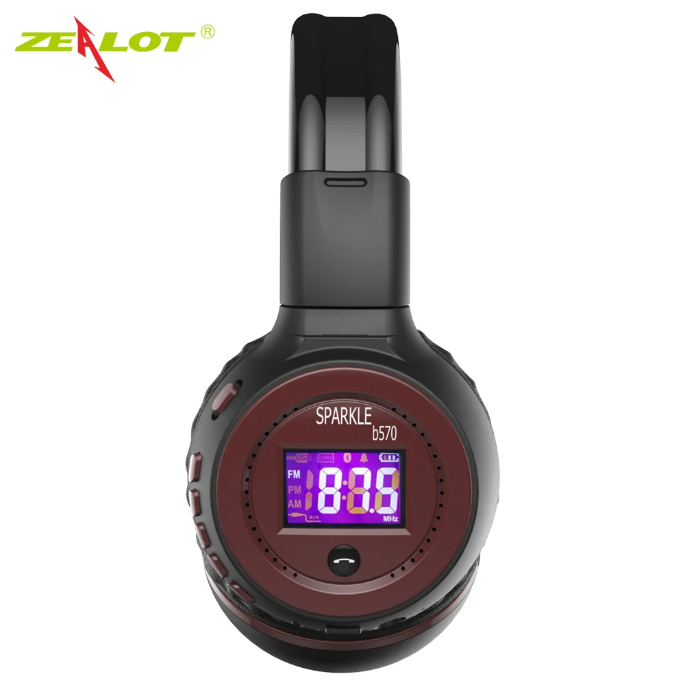Складные стереонаушники Zealot B570 Hifi Bluetooth беспроводная гарнитура с ЖК экраном слот