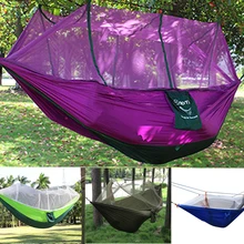 Открытый Кемпинг Москитная сетка спальный гамак высокая прочность парашют Ткань двойной подвесной кровать