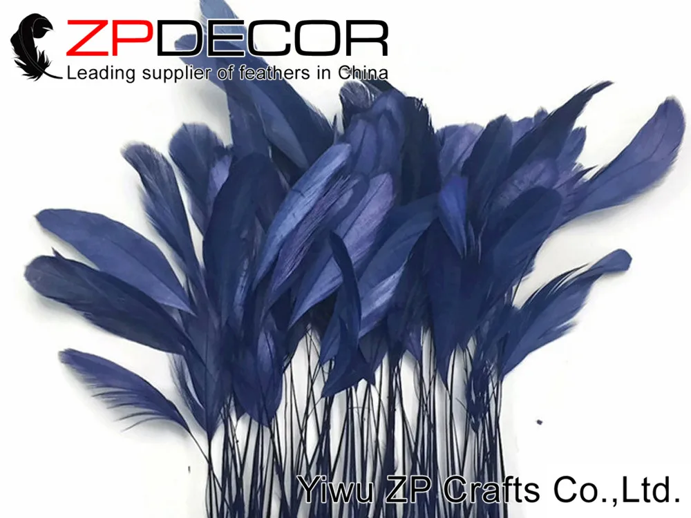 NAVY BLUE Stripped Coque Tail FeathersNAVY BLUE Stripped Coque Tail Feathers2 