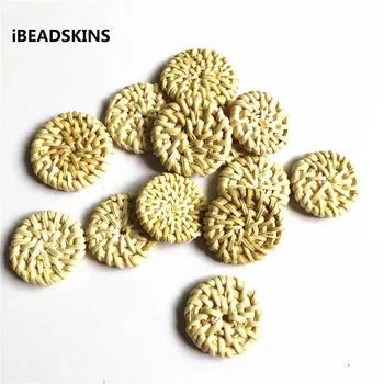 

New arrival! 20pcs/lot 25mm or so Rattan coin -shape charm beads for Jewelry DIY (Design as shown)
