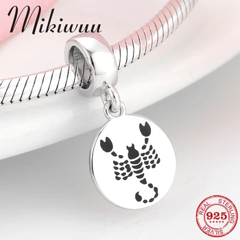 

925 Sterling Silver 12 Constellation Scorpio fine Pendants beads Jewelry making Fit Original Pandora Charm Bracelet