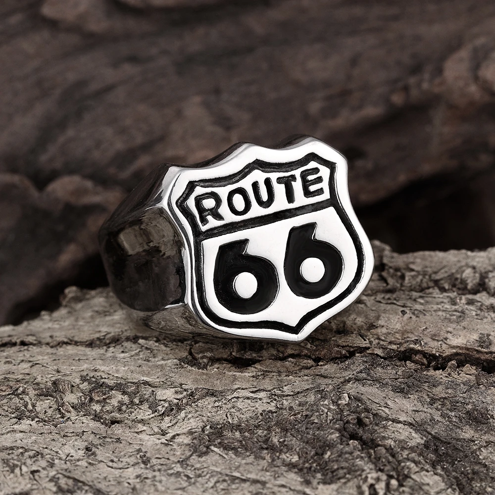 Мужское байкерское кольцо из нержавеющей стали размер 8 9 10 11 GMYR171|route 66 ring|ring sizering