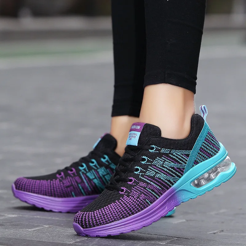 JINBEILEE New Flying Woven Air Cushion Women's Running Shoes Mesh Sports Shoes Flying Line Lightweight Shockproof Shoes JINBEILEE New Flying Woven Air Cushion Women's Running Shoes Mesh Sports Shoes Flying Line Lightweight Shockproof Shoes