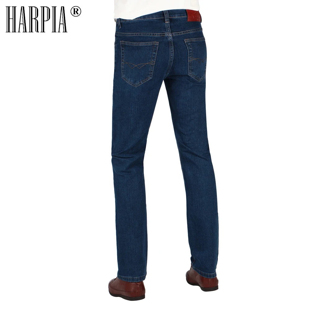 HARPIA Mens Jeans Pants Men Casual Denim Trousers Man Classic Cowboy Long Pants Male Blue elastic Straight Jeans Autumn Winter