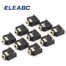 10 pièces 3 broches 3.5mm prise Audio prise PCB panneau de montage pour casque avec écrou PJ-324M