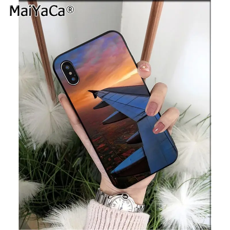 Aircraft Airplane wing fly travel cloud Sky