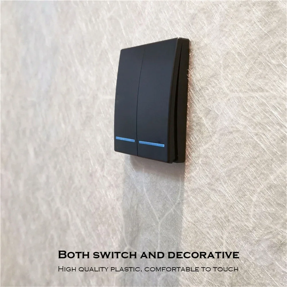 SKU 433Mhz Wireless RF Remote Control Switch AC 110V 220V Receiver Wall Panel Transmitter Hall Bedroom Ceiling Lights Wall Lamps 2 gang 2 Controller white 7