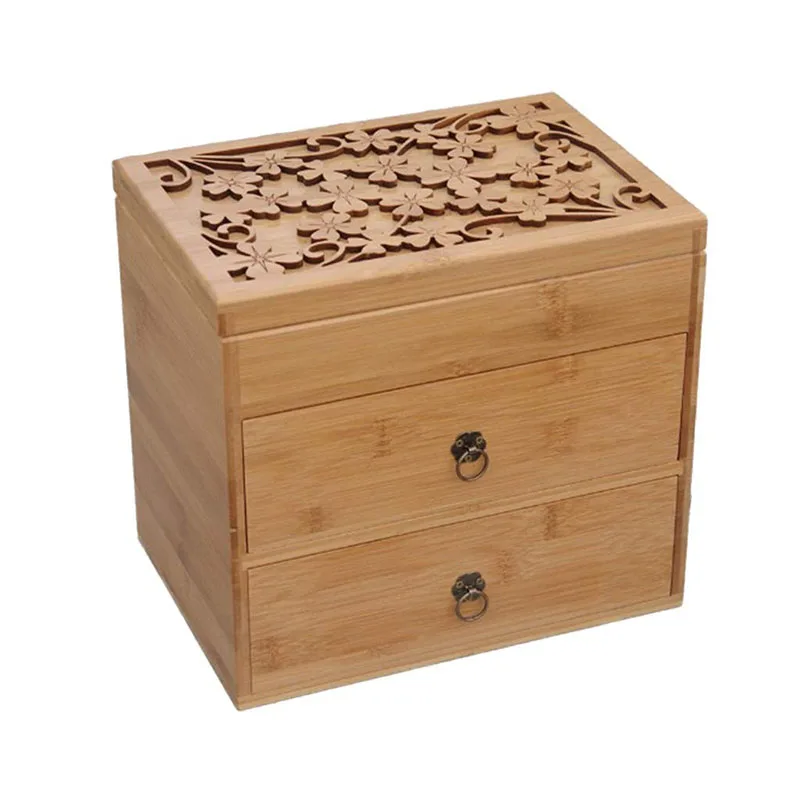 

Wooden Patterned Essential Oil Bottle Portable Storage Box with Three Layer