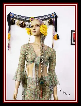 

Belly dance top Transparent thin Belly Dance 7 flare Blouse Top CE80